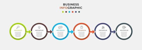 Infographic design template with icons and 6 options or steps vector