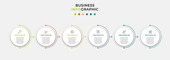 Infographic design template with icons and 6 options or steps vector