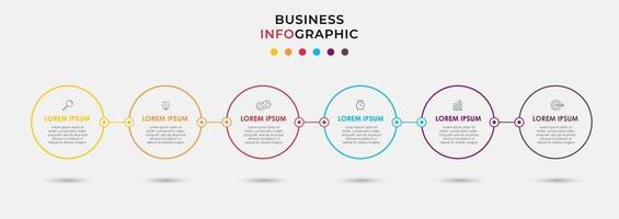 Infographic design template with icons and 6 options or steps vector