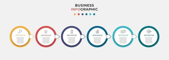 Infographic design template with icons and 6 options or steps vector