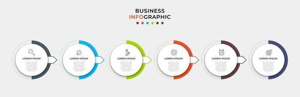 Infographic design template with icons and 6 options or steps vector