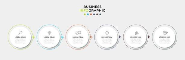 Infographic design template with icons and 6 options or steps vector