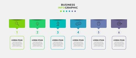 Infographic design template with icons and 6 options or steps vector