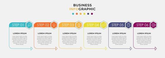 Infographic design template with icons and 6 options or steps vector