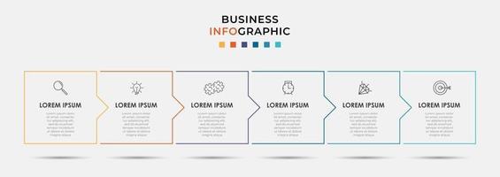 Infographic design template with icons and 6 options or steps vector