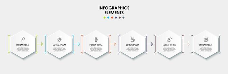 Infographic design template with icons and 6 options or steps