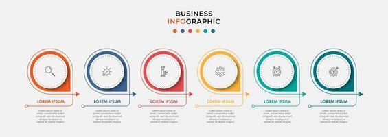 Infographic design template with icons and 6 options or steps vector