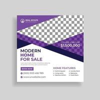 Real Estate Social Media Post Template. Real Estate Banner Design vector