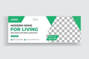 Real Estate Social Media Timeline Cover and Web Banner Template vector