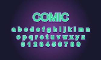 comic font alphabet vector