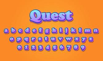 quest font alphabet vector