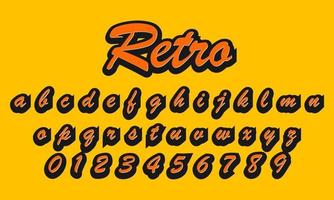 retro font alphabet vector