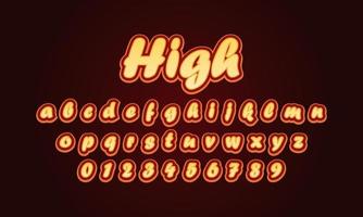 high font alphabet vector