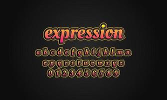 expression font alphabet vector
