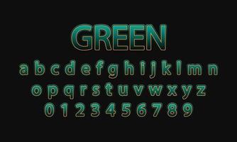 green font alphabet vector