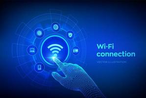 concepto de conexión inalámbrica wi-fi. tecnología de señal de red wifi gratuita vector