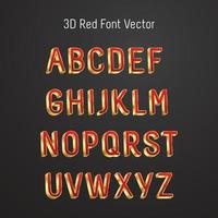 Vector luxury 3D font with majestic Red and Golden Font