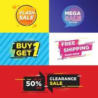 Set of colorful design sale stickers