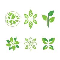 Set of ecology green logo design templates vector