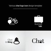 Various chat logo icon design template. bike chat