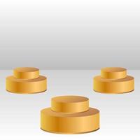 Gold podium mockup for product display vector