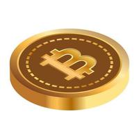 isometric 3d bitcoin crypto currency. vector illustration