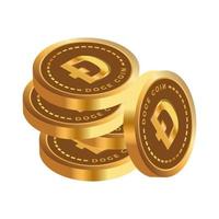 several stacked dogecoins. vector graphics