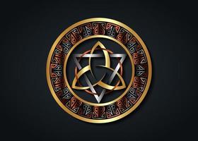 The Grand Seal of gold Triquetra with silver Triangle, bronze Circle vector