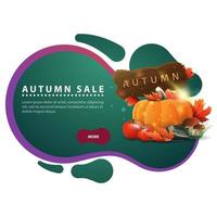 Autumn banner in the form of smooth lines with harvest of vegetables vector