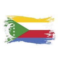 Bandera de Comoras con ilustración de vector de diseño de estilo de pincel de acuarela