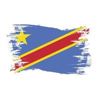 Democratic Republic of the Congo Flag With Watercolor Brush style vector