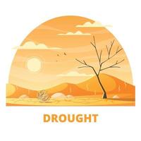 Drought Desert Cartoon Composition Vector Illustration