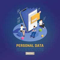 Personal Data Folder Background Vector Illustration