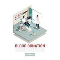 Ilustración de vector de fondo de módulo de donación de sangre