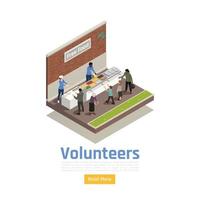 Volunteers Counter Circle Background Vector Illustration