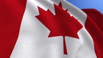 Acenando fundo de loop de animação da bandeira nacional do Canadá