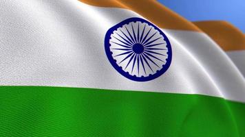 wehende indische Nationalflagge Animation Loop Hintergrund video