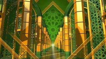 animazione senza soluzione di continuità del corridoio in stile arabo con lanterne video