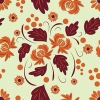 Folk flowers pattern Floral surface design Seamless pattern vector