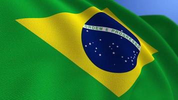 wuivende braziliaanse nationale vlag animatie lus achtergrond video