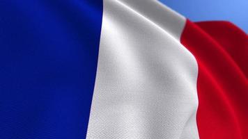 WAVING FRANCE NATIONAL FLAG ANIMATION LOOP BACKGROUND video