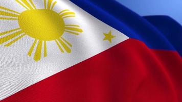 agitant le fond de boucle d'animation du drapeau national des philippines video