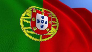 wehende portugiesische Nationalflagge Animationsschleife Hintergrund video