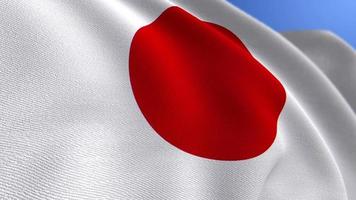 wehende japanische Nationalflagge Animationsschleife Hintergrund video