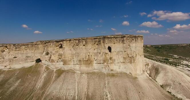 Aerial view of the mountain landscape in the Crimea. photo
