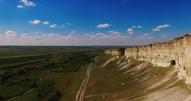 Aerial view of the mountain landscape in the Crimea. photo