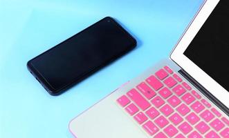 keyboard display on laptops and gadgets. white background photo