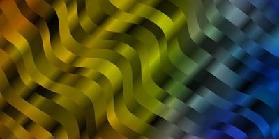 Light Blue, Yellow vector pattern with curves.