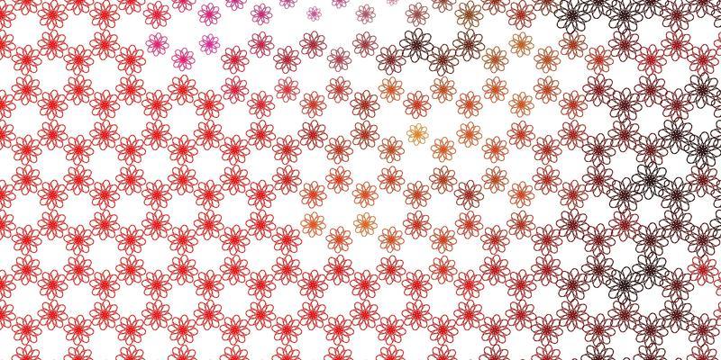 Light Red, Yellow vector background with bent lines.