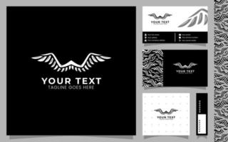 Double Wing, modern logo template with business card and pattern vector